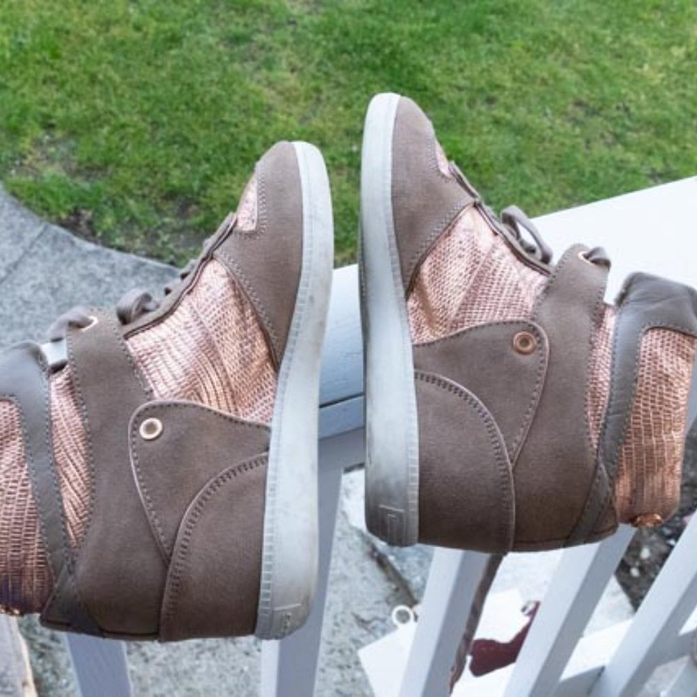 💖 Michael Kors Nikko II - Mettalic Rose Taupe Suede - see description for size! - Picture 14 of 16